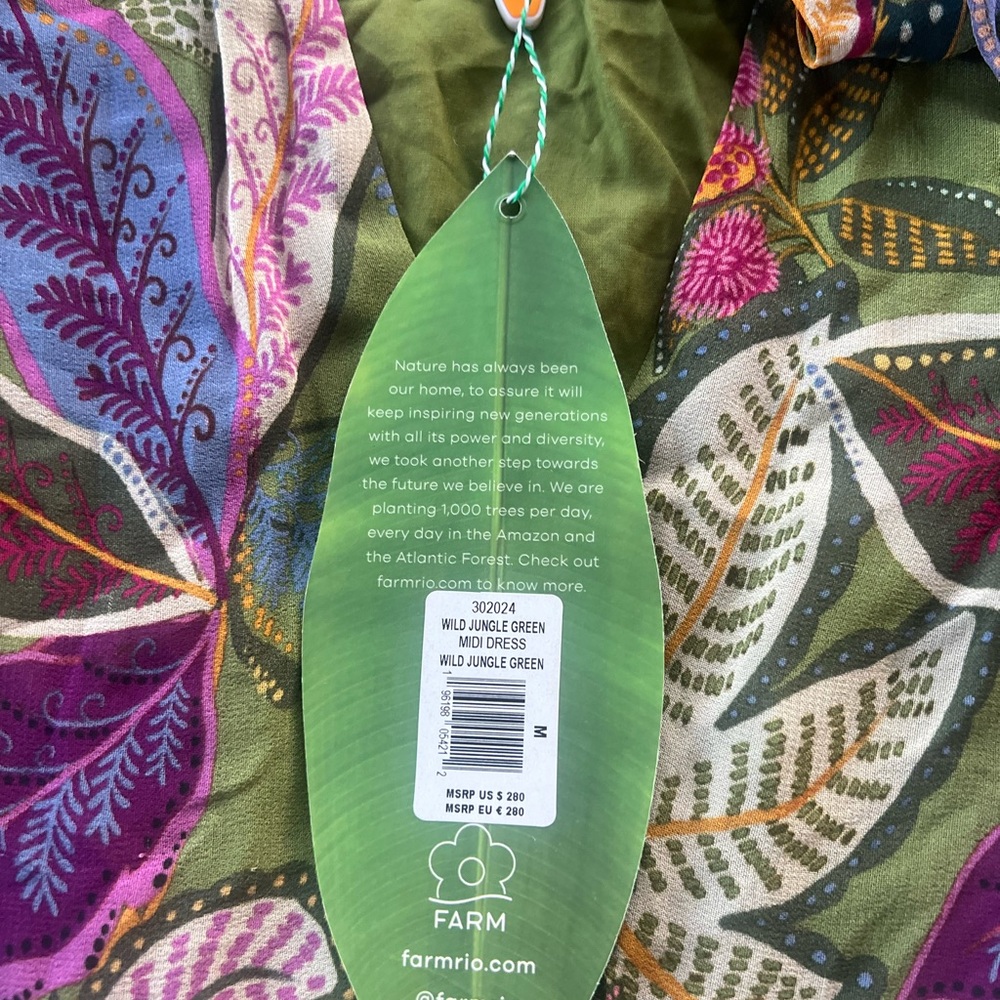 FARM RIO NWT Wild Jungle MIDI Dress Medium 
$200 L68-1 - Picture 7 of 7